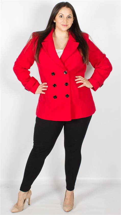 Medina Red Buttoned Coat Curvewow