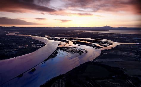 Fraser River Delta Sunrise 2021 From 1500ft Over Westham I Flickr