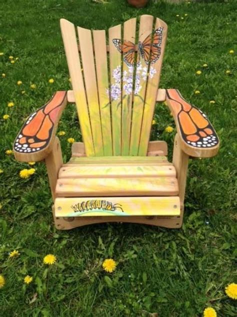 I would choose an exterior latex enamel paint for those graphics on your chairs, but be sure to start with a quality latex primer over the bare wood before the enamel goes on. hand painted adirondack chairs for charity auctions ...