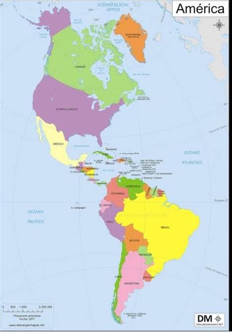 Señale En Un Mapa Del Continente Americano Sus Países Y