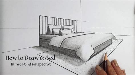 How To Draw A Bed In Two Point Perspective Youtube