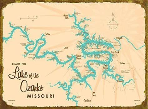 Lake Ozark Map With Mile Markers World Map