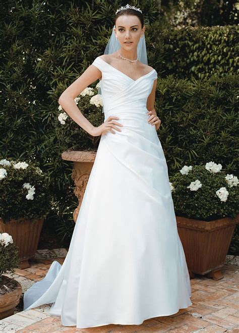 Davids Bridal Sample Wedding Dress Off The Shoulder A