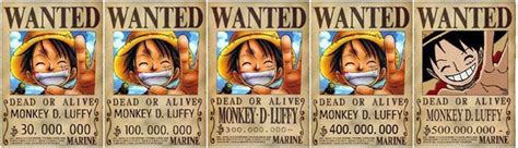 One Piece Luffy Wanted Poster One Piece Luffy One Piece Bounties Luffy