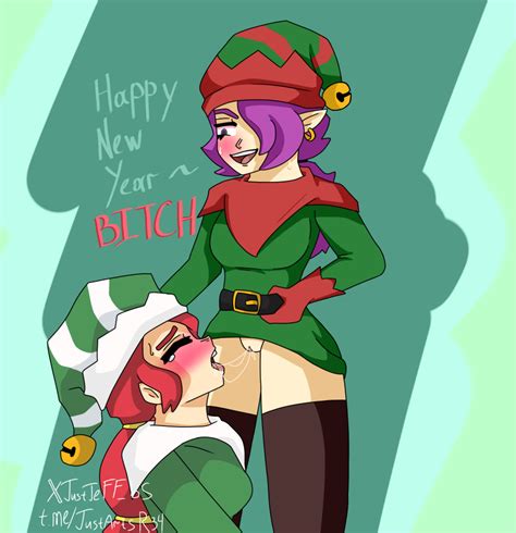 Rule 34 2girls Bottomless Brawl Stars Breasts Christmas Christmas Outfit Clothed Clothing