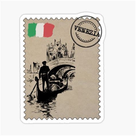 Venezia Italy Postage Stamp Sticker For Sale By Gina Driada Redbubble