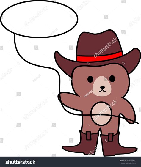 Cowboy Teddy Bear Vector Illustration Stock Vector Royalty Free