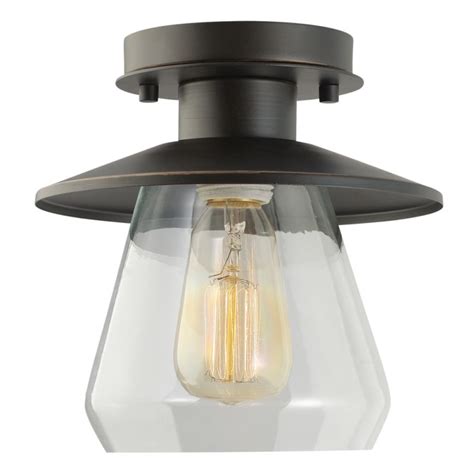 Globe Electric 64846 Oil Rubbed Bronze 1 Light Semi Flush Mount Ceiling