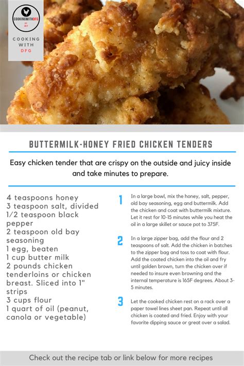 Well today, i said enough is enough, and i set out to come up with the best buttermilk fried chicken recipe. Buttermilk Honey Fried Chicken Tenders - CookingwithDFG