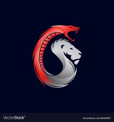 Lion And Dragon Logo Template Royalty Free Vector Image