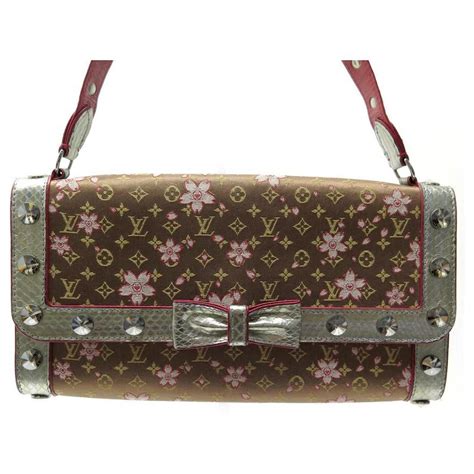 Louis Vuitton Handbag In Monogram Satin Cherry Blossom Murakami Bag