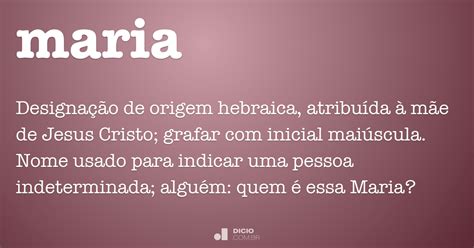 Maria Dicionário Online De Português