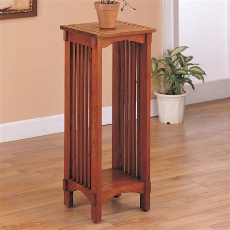 Shop Coaster Fine Furniture 30 In Oak Indoor Square Wood Plant Stand At