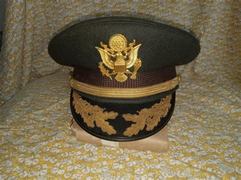 Vintage Us Army Wool Field Grade Officers Visor Cap 2499 Picclick