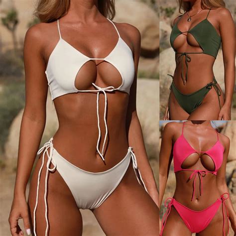 Sexy Bandage Bikini Set Women Swimwear 2019 New Thong Bikini Push Up Paadded Women Swimsuit