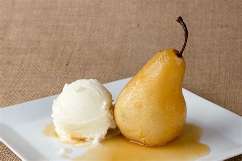 Poached Pear And Vanilla Ice Cream The Single Gourmand