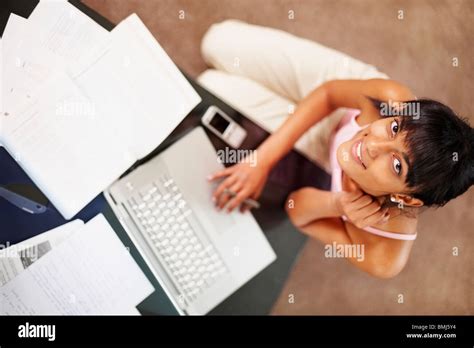 Student Doing Homework Stock Photo Alamy