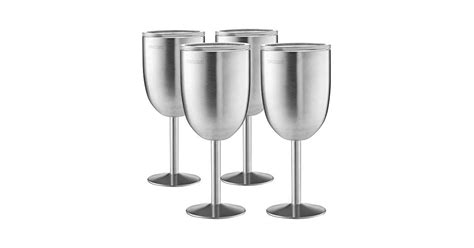 Finedine Set Of 4 Premium Grade 188 Stainless Steel Wine Glasses 12