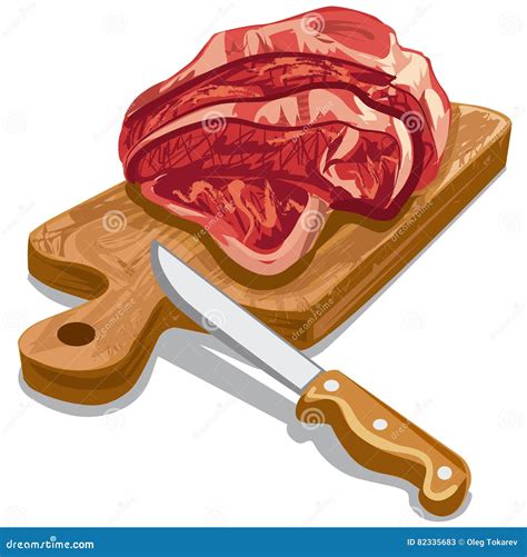Raw Sliced Meat Stock Illustration Illustration Of Meal 82335683