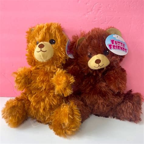 Greenbriar Toys Fuzzy Friends Plush Bears Lot Of 2 Brown 8 Y2k