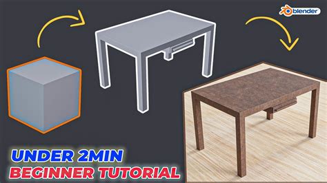 Modeling Table Under 2min Blender Beginners Tutorial Youtube