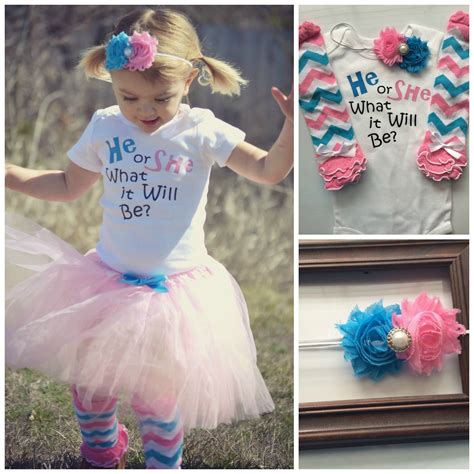 Gender Reveal Party Baby Outfit He Or She What Will It Be Baby