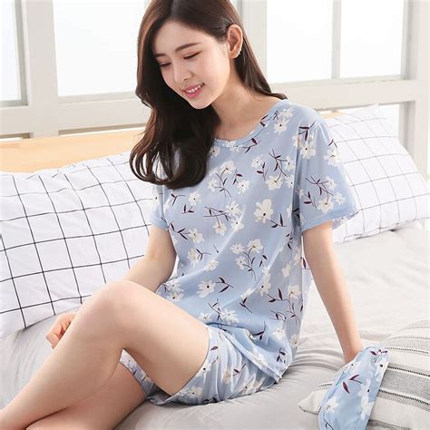 pajamas set for women summer short sleeve cartoon cute sleepwear girl pijamas mujer send goggles