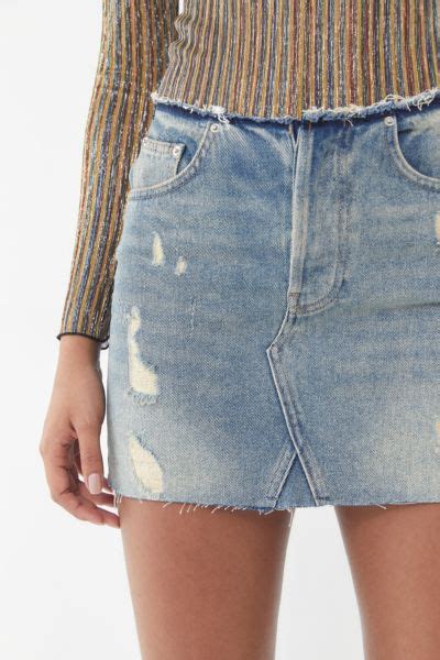 Bdg Denim Raw Edge Mini Skirt Urban Outfitters Canada