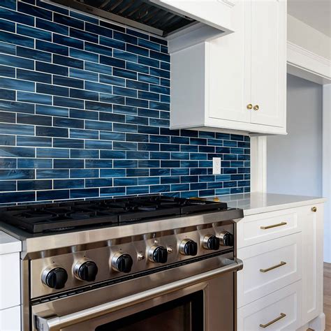 Blue Glass Kitchen Backsplash Tiles Glass Designs