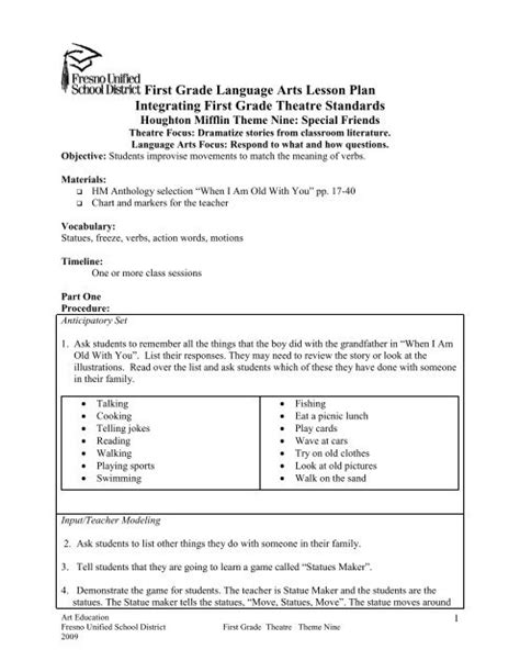 5th Grade Language Arts Lesson Plans