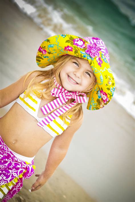 Ready For Summer New Wide Brimmed Beach Hat Pareo Baby Bikini And