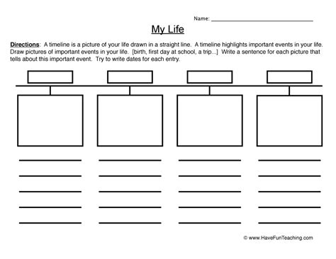 About Me Timeline Worksheet By Teach Simple