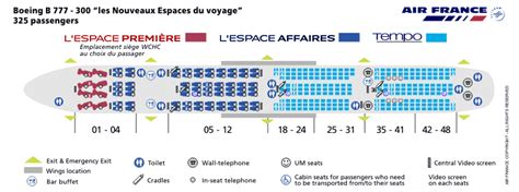 Air France Airlines Boeing 777 300 Voyage Aircraft Seating Chart