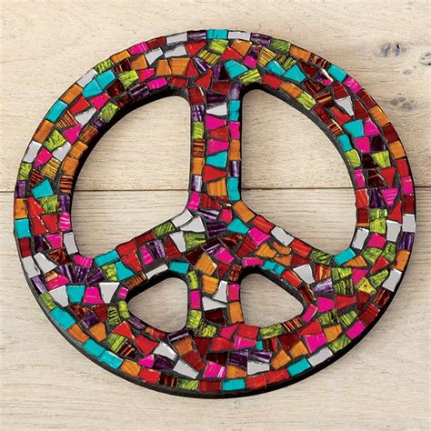 Mosaic Peace Sign Home Decor Olive And Cocoa Llc