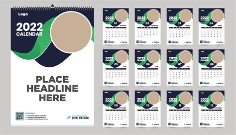 Free Monthly Wall Calendar Template Design For 2022 2023 2024 2025