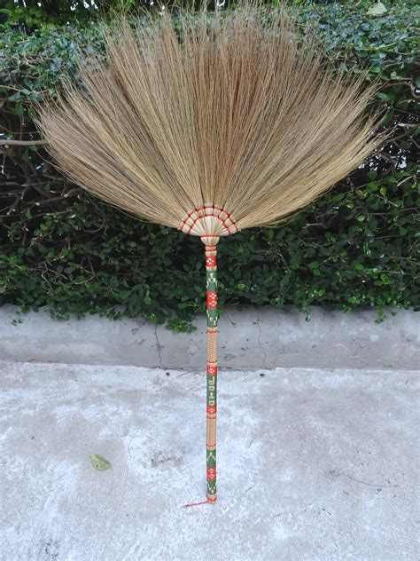 Handmade Thai Asian Broom Natural Wood Broomstick For Sweeping Etsy
