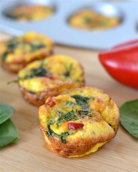 Spinach And Red Pepper Mini Frittatas Flying On Jess Fuel