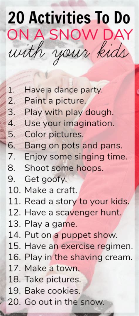 20 Fun Indoor Snow Day Activities To Do With Your Kids Beal Frod1973