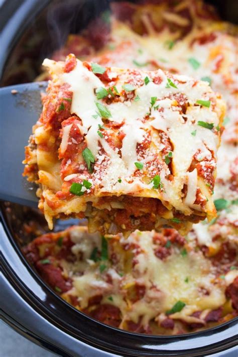 Easy Slow Cooker Lasagna Kristines Kitchen