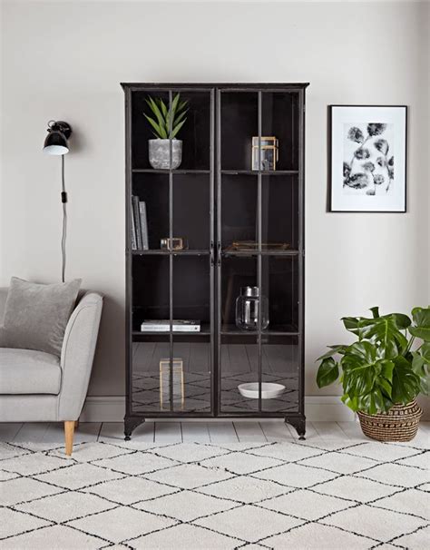 As light passes through the glass, it reflects on other places in the kitchen. Black Iron Display Cabinet - Tall | Display cabinet ...