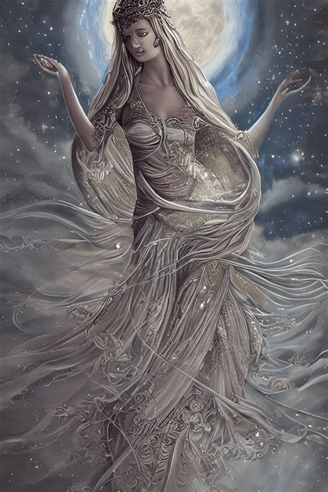 Ethereal Goddess Of The Moon Graphic · Creative Fabrica