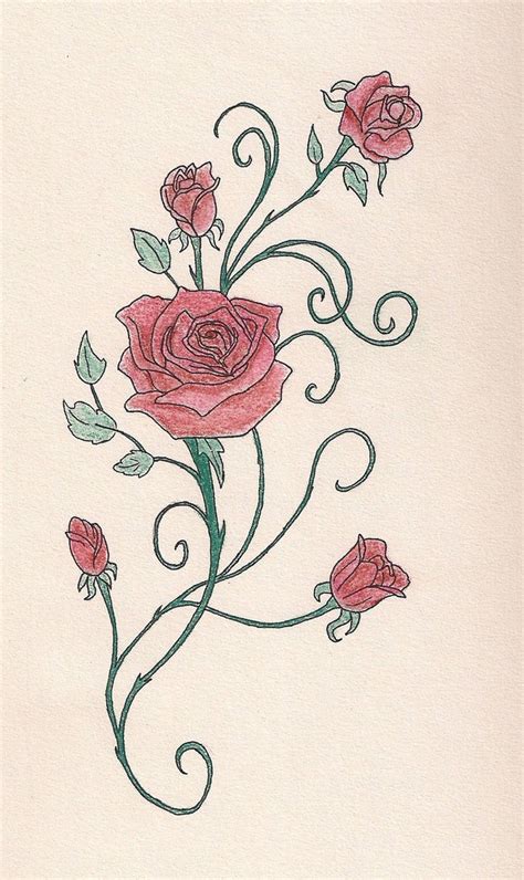 Rose Vine With Pastels By A Quily On Deviantart