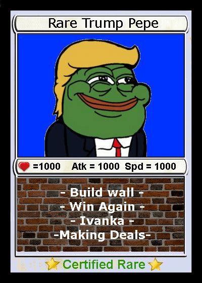 Trumprare Series 1 Card 6 Rare Trump Pepe Rare Pepe Wallet