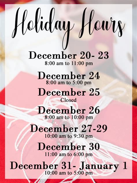 Extended Holiday and Santa Claus Hours - Holyoke Mall