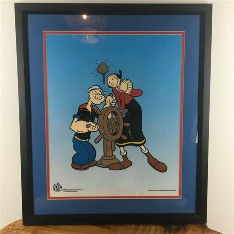 Popeye And Olive Oyl At The Captains Wheel 1999 Sericel By King