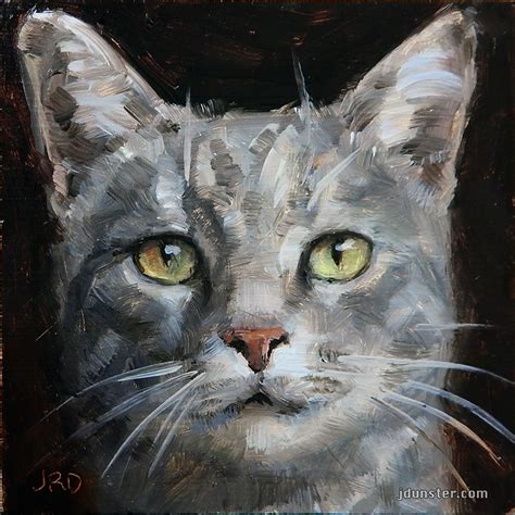 Grey Cat Head By J Dunster