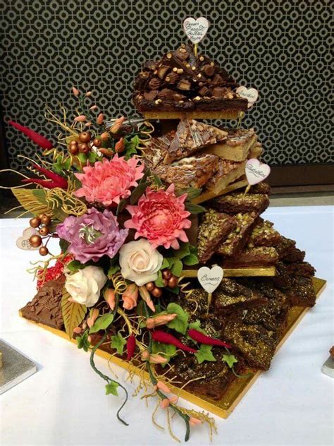 50th happy birthday gift tower. Our breathtaking chocolate brownie tower wedding cake by ...