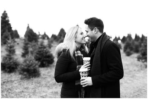 Perfect Christmas Tree Farm Winter Engagement Session Nj Morgan