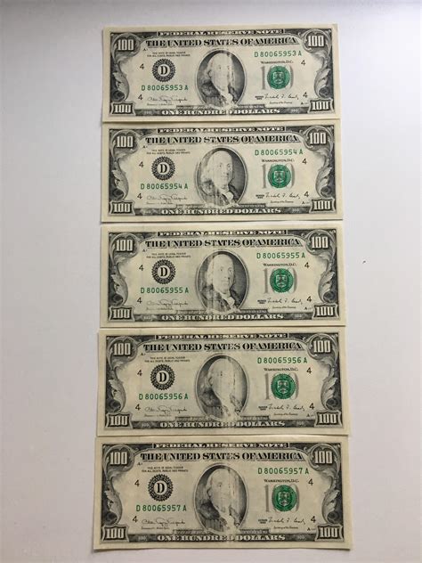 My Father In Law Has Had These Misprinted Sequential 1990 One Hundred