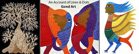 Ram keli delicately paints a thin red border over a painted flower. Tribal Art of Madhya Pradesh - Gond Art